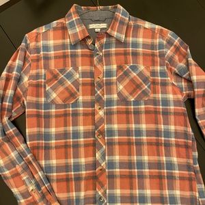Size large orange plaid button up